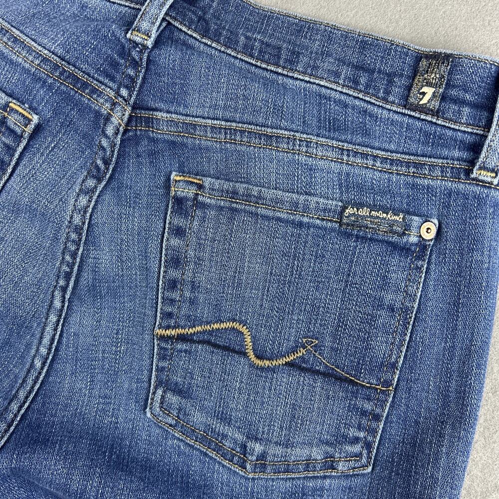 7 For All Mankind Josefina Skinny Boyfriend Jeans Women’s 28 Blue Wash Stretch